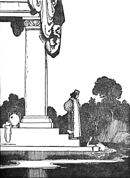 Framed Print : When The Sun Arose She Awoke, c1930. Artist: W Heath Robinson Framed Print : When The Sun Arose She Awoke, c1930. Artist: W Heath Robinson