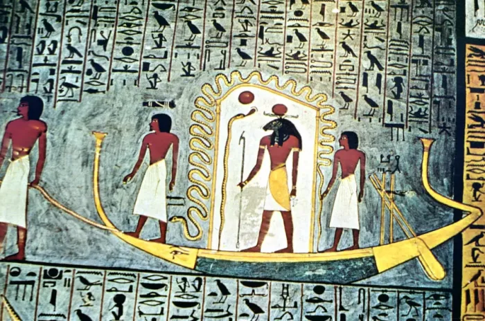 Framed Print : The Sun God Ra, Boat Scene Framed Print : The Sun God Ra, Boat Scene