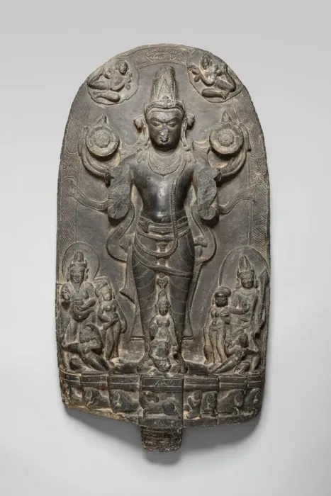 Framed Print : Sun God Surya Standing in His Chariot, Pala period, 10th / 11th century. Creator: Unknown Framed Print : Sun God Surya Standing in His Chariot, Pala period, 10th / 11th century. Creator: Unknown