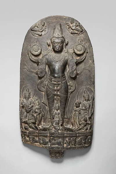 Sun God Surya Standing in His Chariot, Pala period, 10th  /  11th century. Creator: Unknown