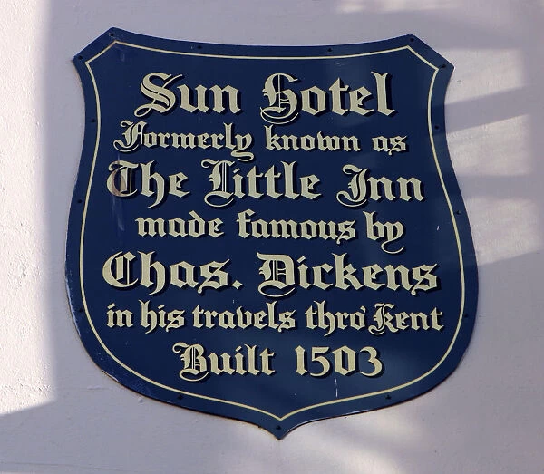 The Sun Hotel Sign, hotel built in 1503, Canterbury, Kent