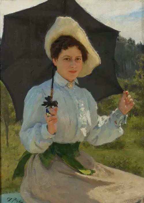 Framed Print : In the Sun (Portrait of Nadezhda Repina, the Artist's Daughter), 1900. Creator: Repin, Ilya Yefimovich (1844-1930) Framed Print : In the Sun (Portrait of Nadezhda Repina, the Artist's Daughter), 1900. Creator: Repin, Ilya Yefimovich (1844-1930)