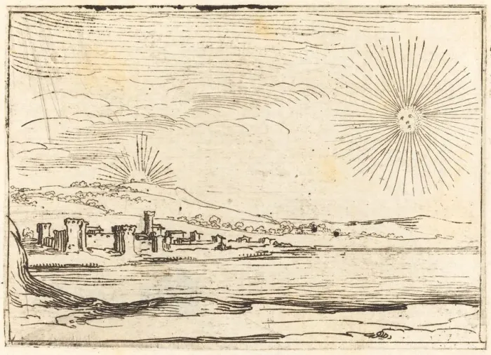 Framed Print : Sun Rising, 1628. Creator: Jacques Callot Framed Print : Sun Rising, 1628. Creator: Jacques Callot