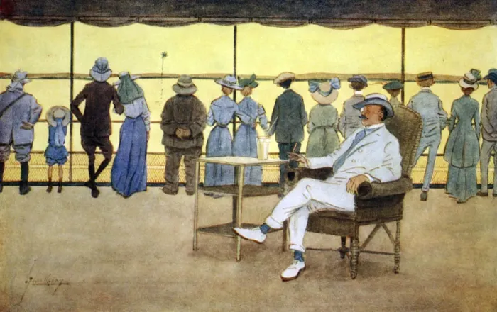 Framed Print : Sun Worshippers, 1908. Artist: Lance Thackeray Framed Print : Sun Worshippers, 1908. Artist: Lance Thackeray