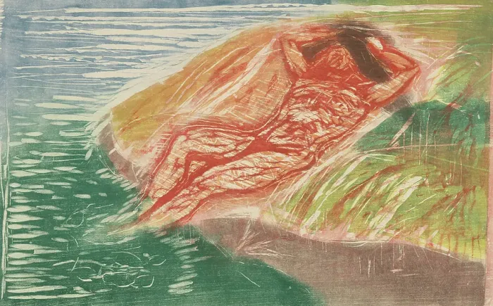 Framed Print : Sunbathing I, 1915. Creator: Edvard Munch Framed Print : Sunbathing I, 1915. Creator: Edvard Munch