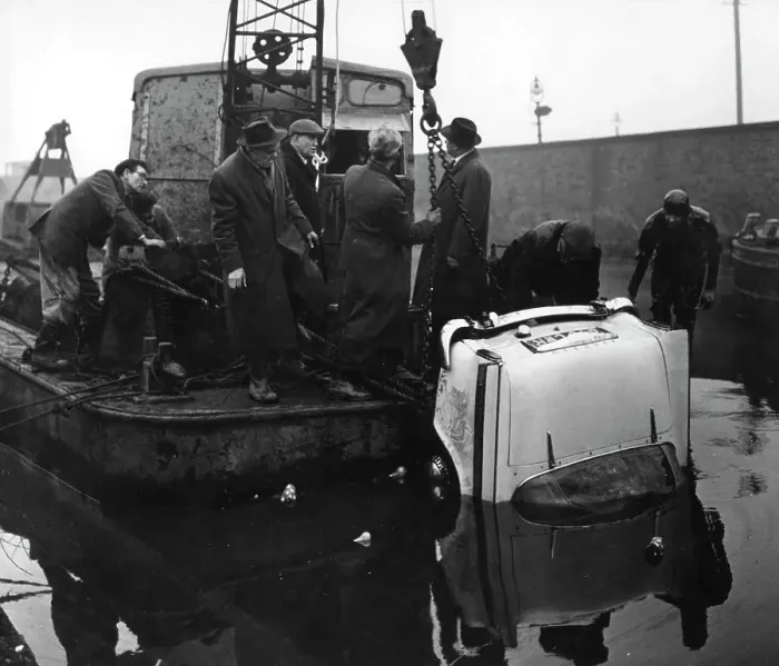 Framed Print : Sunbeam Rapier car accident, Kilnhurst, South Yorkshire, 1964. Artist: Michael Walters Framed Print : Sunbeam Rapier car accident, Kilnhurst, South Yorkshire, 1964. Artist: Michael Walters