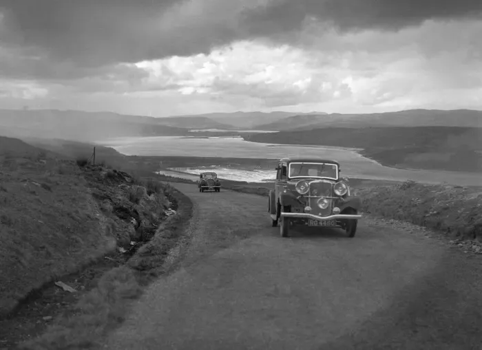 Framed Print : Sunbeam saloon of a Smith competing in the RSAC Scottish Rally, 1934. Artist: Bill Brunell Framed Print : Sunbeam saloon of a Smith competing in the RSAC Scottish Rally, 1934. Artist: Bill Brunell