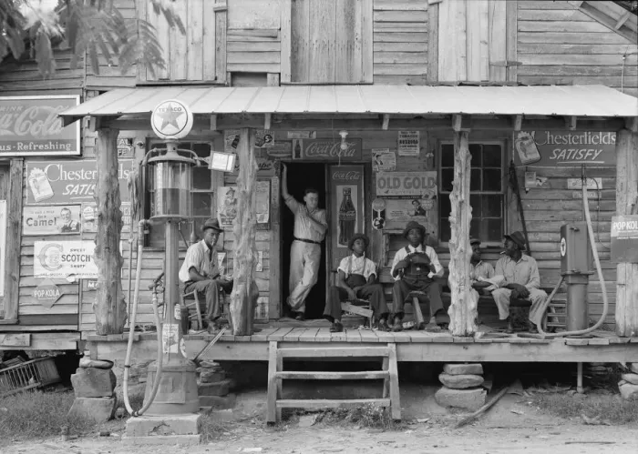 Framed Print : Sunday afternoon - country store on dirt road, Gordonton, North Carolina, 1939. Creator: Dorothea Lange Framed Print : Sunday afternoon - country store on dirt road, Gordonton, North Carolina, 1939. Creator: Dorothea Lange