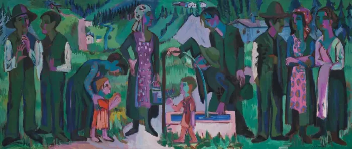 Framed Print : Sunday in the Alps. Scene at the Well, 1923-1925 Framed Print : Sunday in the Alps. Scene at the Well, 1923-1925