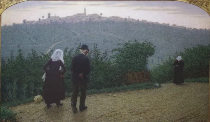 Framed Print : Sunday Dawn (First Mass). Creator: Morbelli, Angelo (1853-1919) Framed Print : Sunday Dawn (First Mass). Creator: Morbelli, Angelo (1853-1919)