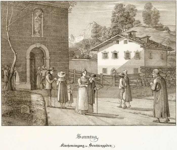 Framed Print : Sunday: Going to Church Near Berchtesgaden, 1823. Creator: Ferdinand Olivier Framed Print : Sunday: Going to Church Near Berchtesgaden, 1823. Creator: Ferdinand Olivier
