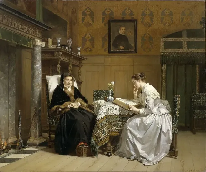 Framed Print : Sunday Morning, 1865-1868. Creator: Hendrick Jacobus Scholten Framed Print : Sunday Morning, 1865-1868. Creator: Hendrick Jacobus Scholten