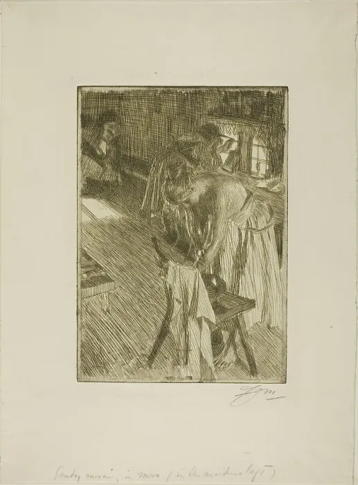 Framed Print : Sunday Morning, 1892 / 94. Creator: Anders Leonard Zorn Framed Print : Sunday Morning, 1892 / 94. Creator: Anders Leonard Zorn