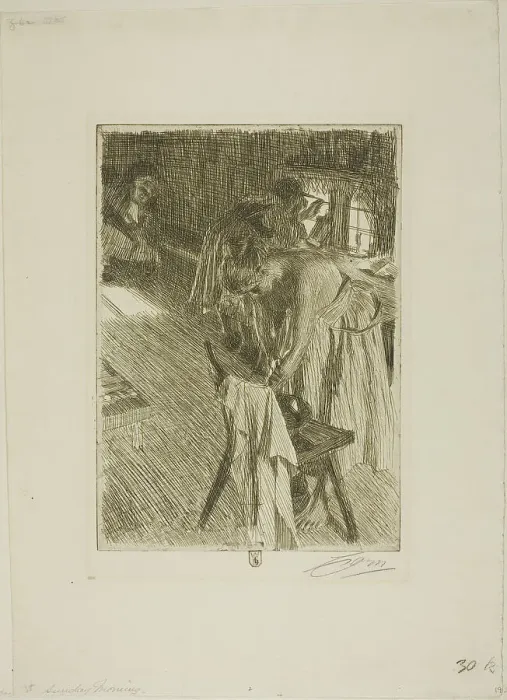 Framed Print : Sunday Morning, 1892 / 94. Creator: Anders Leonard Zorn Framed Print : Sunday Morning, 1892 / 94. Creator: Anders Leonard Zorn