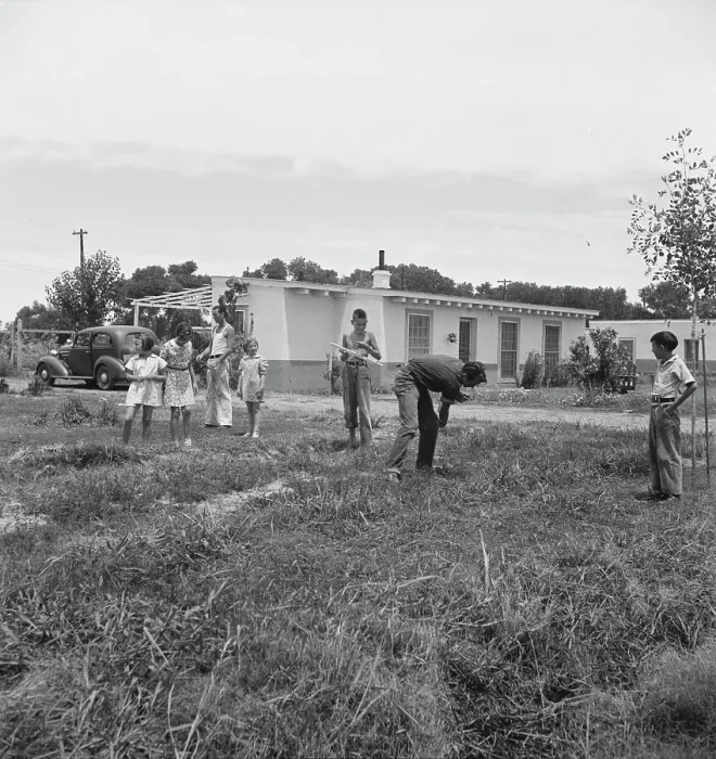 Framed Print : Sunday morning on the Baxter part-time farms project, Arizona, 1938. Creator: Dorothea Lange Framed Print : Sunday morning on the Baxter part-time farms project, Arizona, 1938. Creator: Dorothea Lange