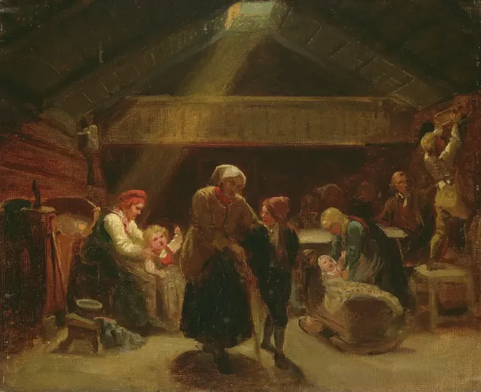 Framed Print : Sunday Morning in a Farmer's House, c1834-1870. Creator: Adolph Tidemand Framed Print : Sunday Morning in a Farmer's House, c1834-1870. Creator: Adolph Tidemand