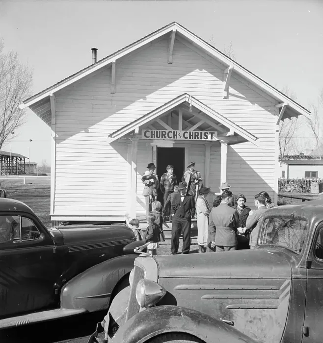 Framed Print : Sunday morning service, Tranquillity, California, 1938. Creator: Dorothea Lange Framed Print : Sunday morning service, Tranquillity, California, 1938. Creator: Dorothea Lange