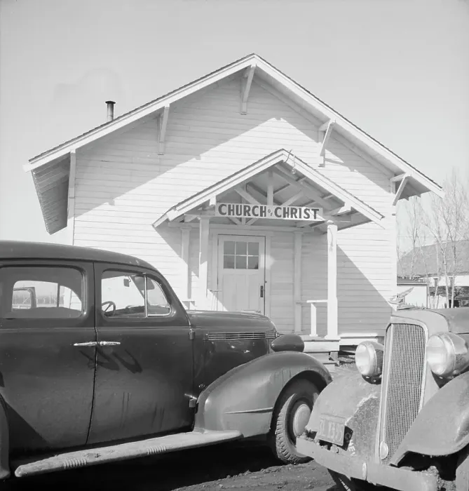 Framed Print : Sunday morning service, Tranquillity, California. 1938. Creator: Dorothea Lange Framed Print : Sunday morning service, Tranquillity, California. 1938. Creator: Dorothea Lange