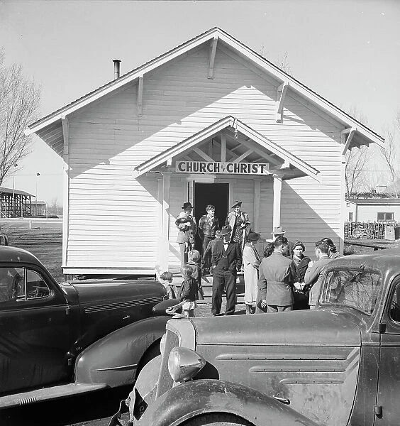 Sunday morning service, Tranquillity, California, 1938. Creator: Dorothea Lange