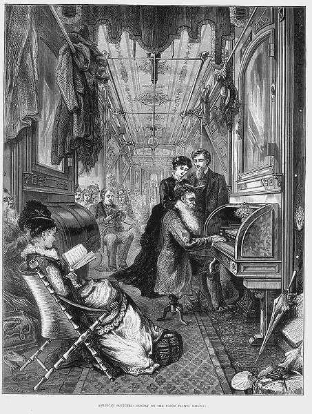 Sunday morning on the Union Pacific Railroad, USA, 1875