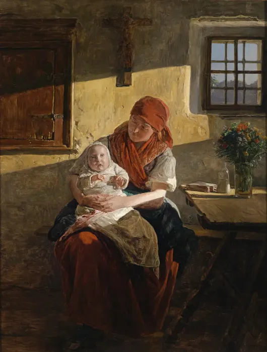 Framed Print : Sunday Rest. Artist: Waldmuller, Ferdinand Georg (1793-1865) Framed Print : Sunday Rest. Artist: Waldmuller, Ferdinand Georg (1793-1865)