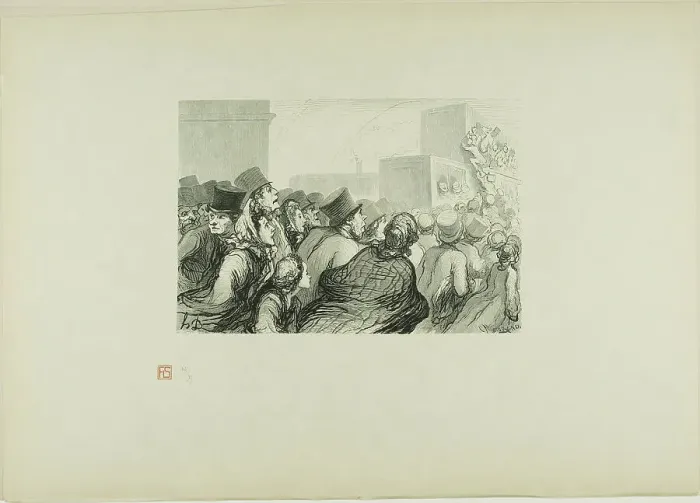 Framed Print : The Sunday Rush, 1862, printed 1920. Creator: Charles Maurand Framed Print : The Sunday Rush, 1862, printed 1920. Creator: Charles Maurand