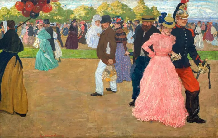 Framed Print : Sunday Stroll in the Bois de Boulogne. Artist: Evenepoel, Henri Jacques Edouard (1872-1899) Framed Print : Sunday Stroll in the Bois de Boulogne. Artist: Evenepoel, Henri Jacques Edouard (1872-1899)