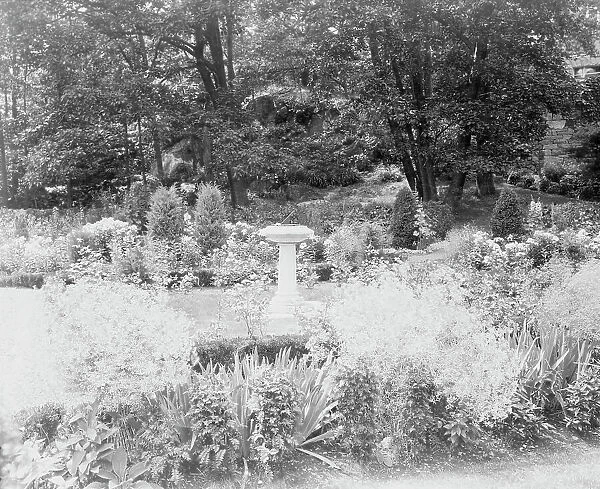 Sundial in garden, Thomas Estate(?), Beverly Farms, Massachusetts, between 1920 and 1940. Creator: Frances Benjamin Johnston