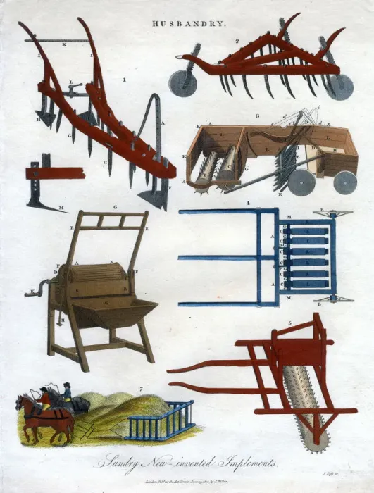 Framed Print : Sundry New-invented Implements, 1810. Artist: J Pass Framed Print : Sundry New-invented Implements, 1810. Artist: J Pass
