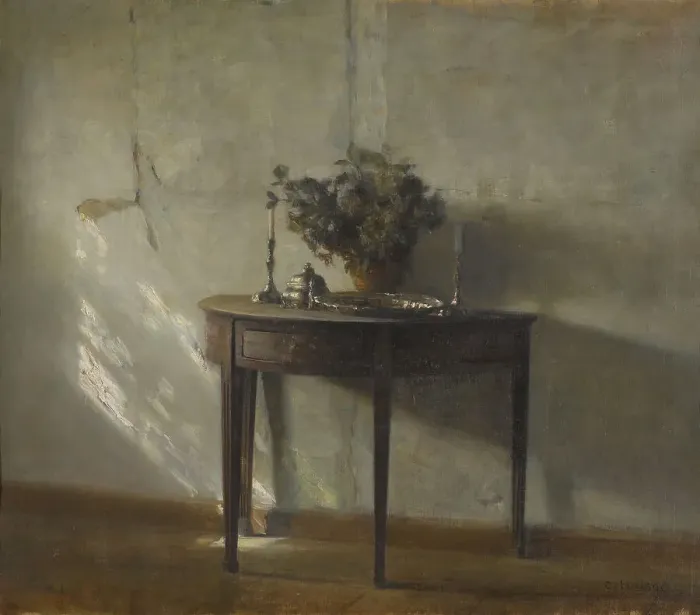 Framed Print : A sunlit interior. Artist: Holsoe, Carl (1863-1935) Framed Print : A sunlit interior. Artist: Holsoe, Carl (1863-1935)