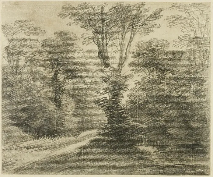 Framed Print : A Sunlit Path through a Wood, 1750 / 59. Creator: Thomas Gainsborough Framed Print : A Sunlit Path through a Wood, 1750 / 59. Creator: Thomas Gainsborough