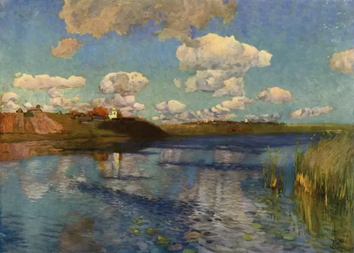 Framed Print : A Sunny Day by the Lake, 1899-1900, (1965). Creator: Isaak Levitan Framed Print : A Sunny Day by the Lake, 1899-1900, (1965). Creator: Isaak Levitan