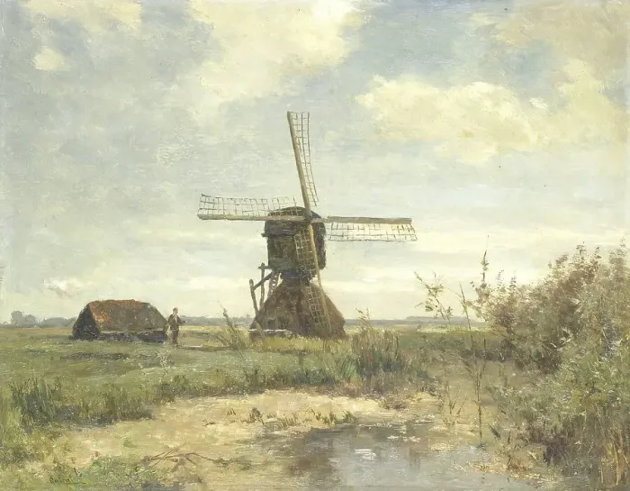 Framed Print : Sunny Day, a Windmill on a Waterway, c.1860-c.1903. Creator: Paul Joseph Constantin Gabriel Framed Print : Sunny Day, a Windmill on a Waterway, c.1860-c.1903. Creator: Paul Joseph Constantin Gabriel