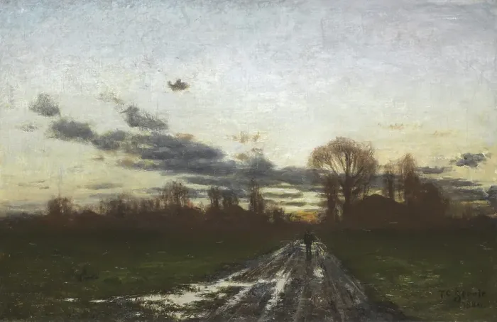 Framed Print : Sunrise, 1886. Creator: Theodore Clement Steele Framed Print : Sunrise, 1886. Creator: Theodore Clement Steele