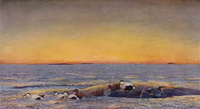 Framed Print : Sunrise, 1896. Artist: Bruno Liljefors Framed Print : Sunrise, 1896. Artist: Bruno Liljefors