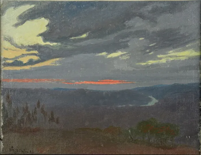 Framed Print : Sunrise over the Arno, 1898. Creator: Dulac, Charles-Marie (1865-1898) Framed Print : Sunrise over the Arno, 1898. Creator: Dulac, Charles-Marie (1865-1898)