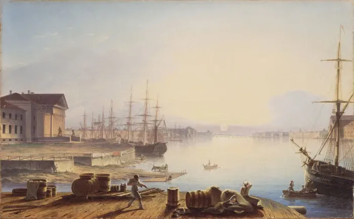 Framed Print : Sunrise over the Neva in St. Petersburg, 1830. Artist: Vorobyev, Maxim Nikiphorovich (1787-1855) Framed Print : Sunrise over the Neva in St. Petersburg, 1830. Artist: Vorobyev, Maxim Nikiphorovich (1787-1855)