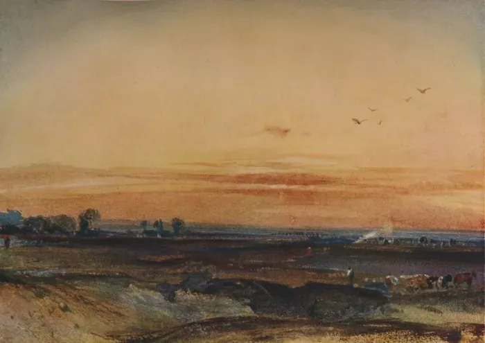 Framed Print : Sunset, 1826. Artist: Richard Parkes Bonington Framed Print : Sunset, 1826. Artist: Richard Parkes Bonington