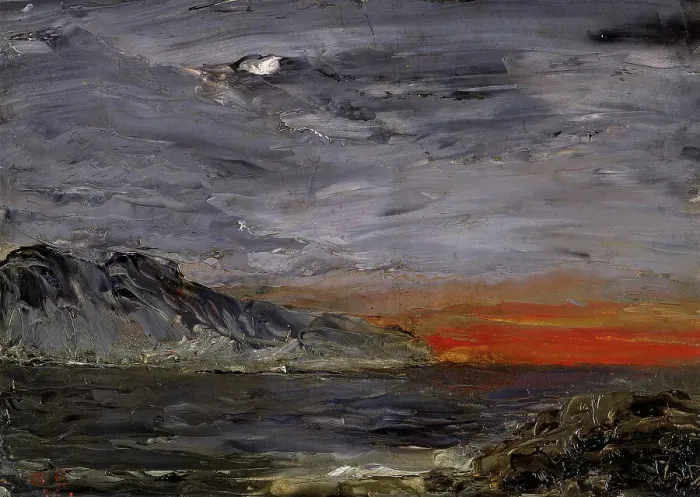 Framed Print : Sunset, 1892. Creator: August Strindberg Framed Print : Sunset, 1892. Creator: August Strindberg