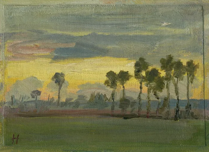 Framed Print : Sunset, around 1892. Creator: Jozef Hanula Framed Print : Sunset, around 1892. Creator: Jozef Hanula