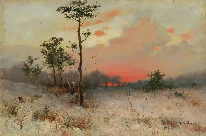 Framed Print : Sunset, 1901. Creator: Felician Moczik Framed Print : Sunset, 1901. Creator: Felician Moczik