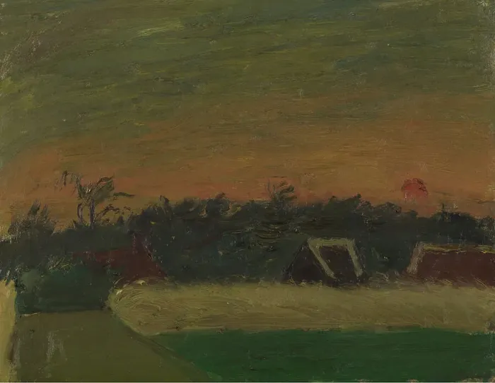 Framed Print : Sunset, 1942. Creator: Gustave De Smet Framed Print : Sunset, 1942. Creator: Gustave De Smet