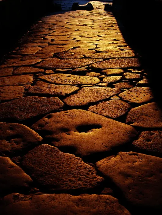 Framed Print : Sunset on a cobbled street, Pompeii, Italy, 2009. Creator: LTL Framed Print : Sunset on a cobbled street, Pompeii, Italy, 2009. Creator: LTL