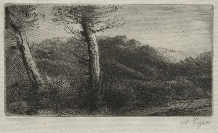 Framed Print : Sunset. Creator: Alphonse Legros (French, 1837-1911) Framed Print : Sunset. Creator: Alphonse Legros (French, 1837-1911)