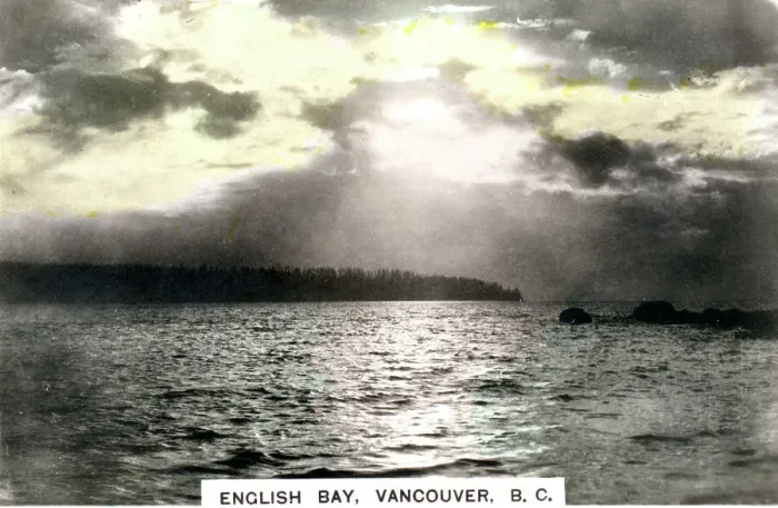 Framed Print : Sunset over English Bay, Vancouver, British Columbia, Canada, c1920s. Artist: Cavenders Ltd Framed Print : Sunset over English Bay, Vancouver, British Columbia, Canada, c1920s. Artist: Cavenders Ltd