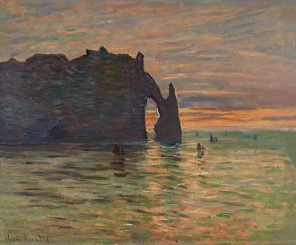 Sunset at Etretat, 1883. Creator: Monet, Claude (1840-1926)