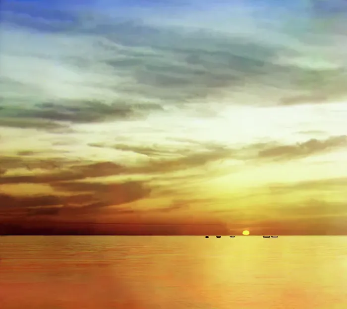 Framed Print : Sunset in Gagra, between 1905 and 1915. Creator: Sergey Mikhaylovich Prokudin-Gorsky