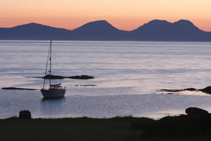 Framed Print : Sunset over Jura seen from Kintyre, Argyll and Bute, Scotland Framed Print : Sunset over Jura seen from Kintyre, Argyll and Bute, Scotland