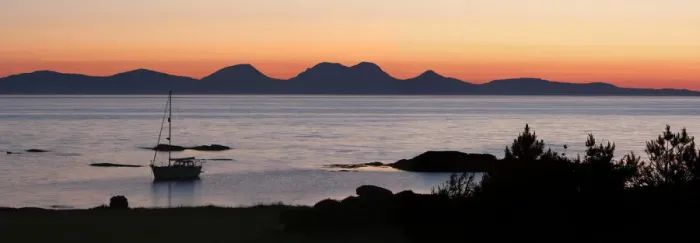 Framed Print : Sunset over Jura seen from Kintyre, Argyll and Bute, Scotland Framed Print : Sunset over Jura seen from Kintyre, Argyll and Bute, Scotland