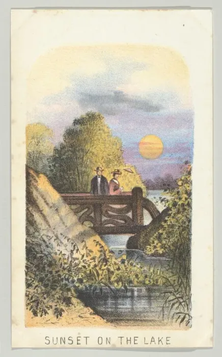 Framed Print : Sunset on the Lake, from the series, Views in Central Park, New York, Part 2, 1864 Framed Print : Sunset on the Lake, from the series, Views in Central Park, New York, Part 2, 1864